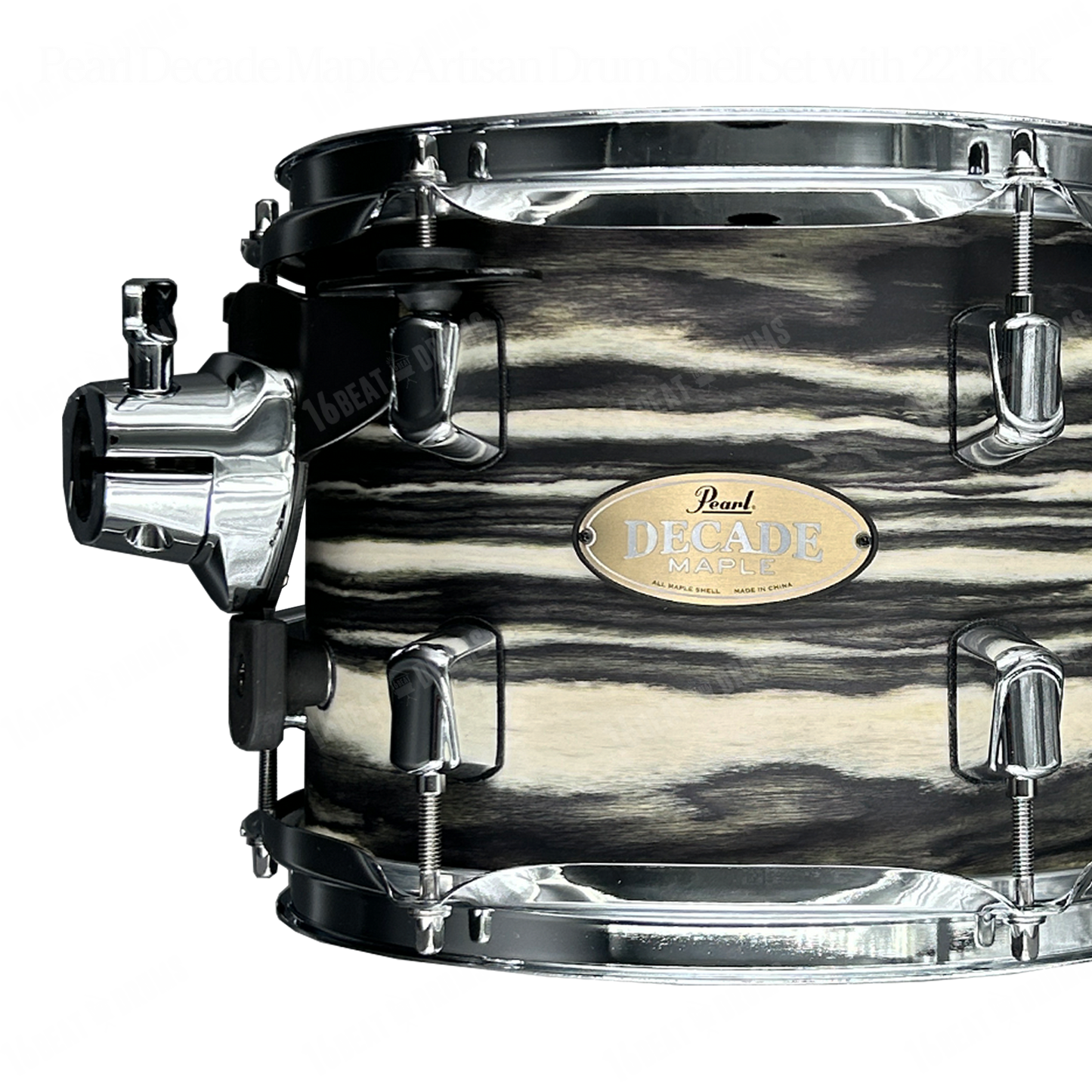 Pearl Drums Decade Maple Artisan series complete 5 pc Black Satin Marble drum shell set with 22" kick drum DMPA-925-S-P-C