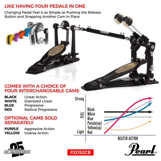 Pearl 25th Anniversary Eliminator Redline Double Bass Drum Pedal Black P-2052C/B limited edition