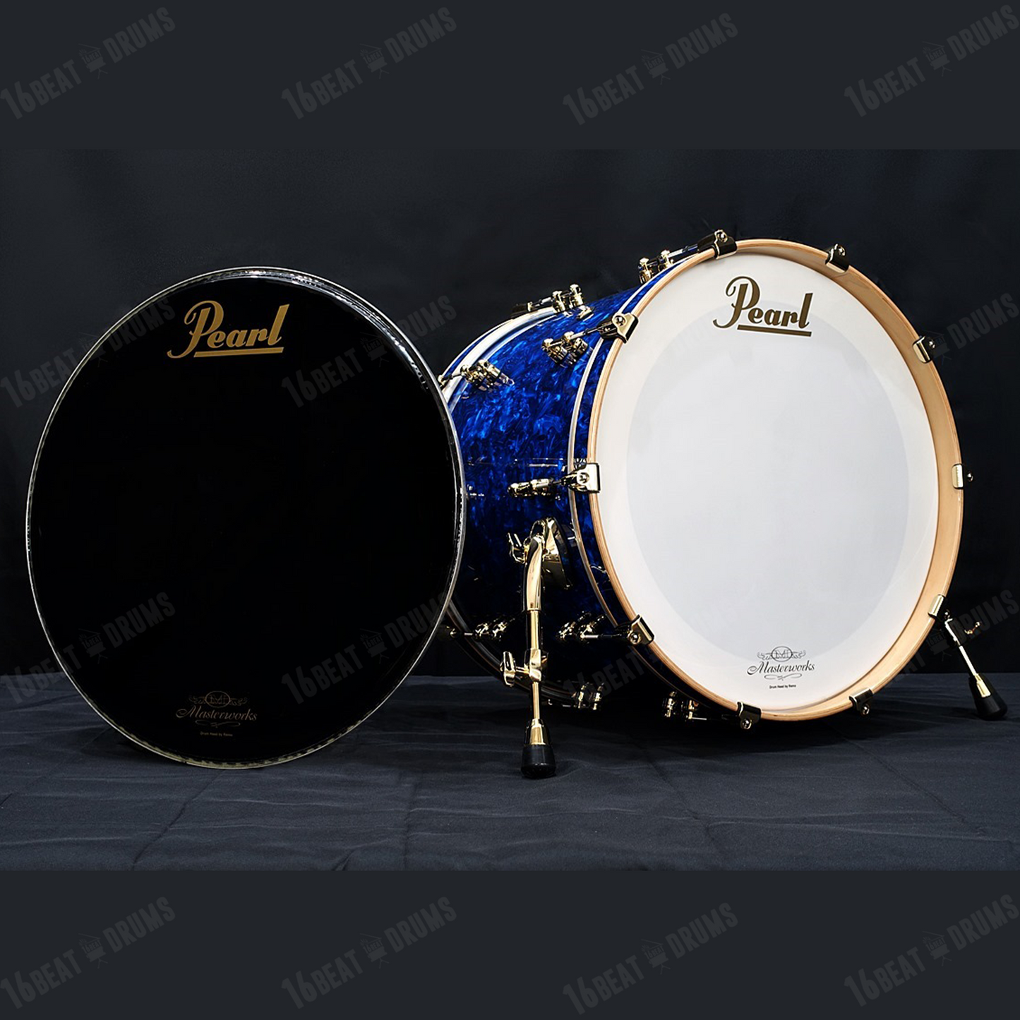 Pearl Drums Masterworks in Blue Abalone with Gold Hardware Tube Lugs & special individual shell formulas MW-6-Pc-Complete/G#418