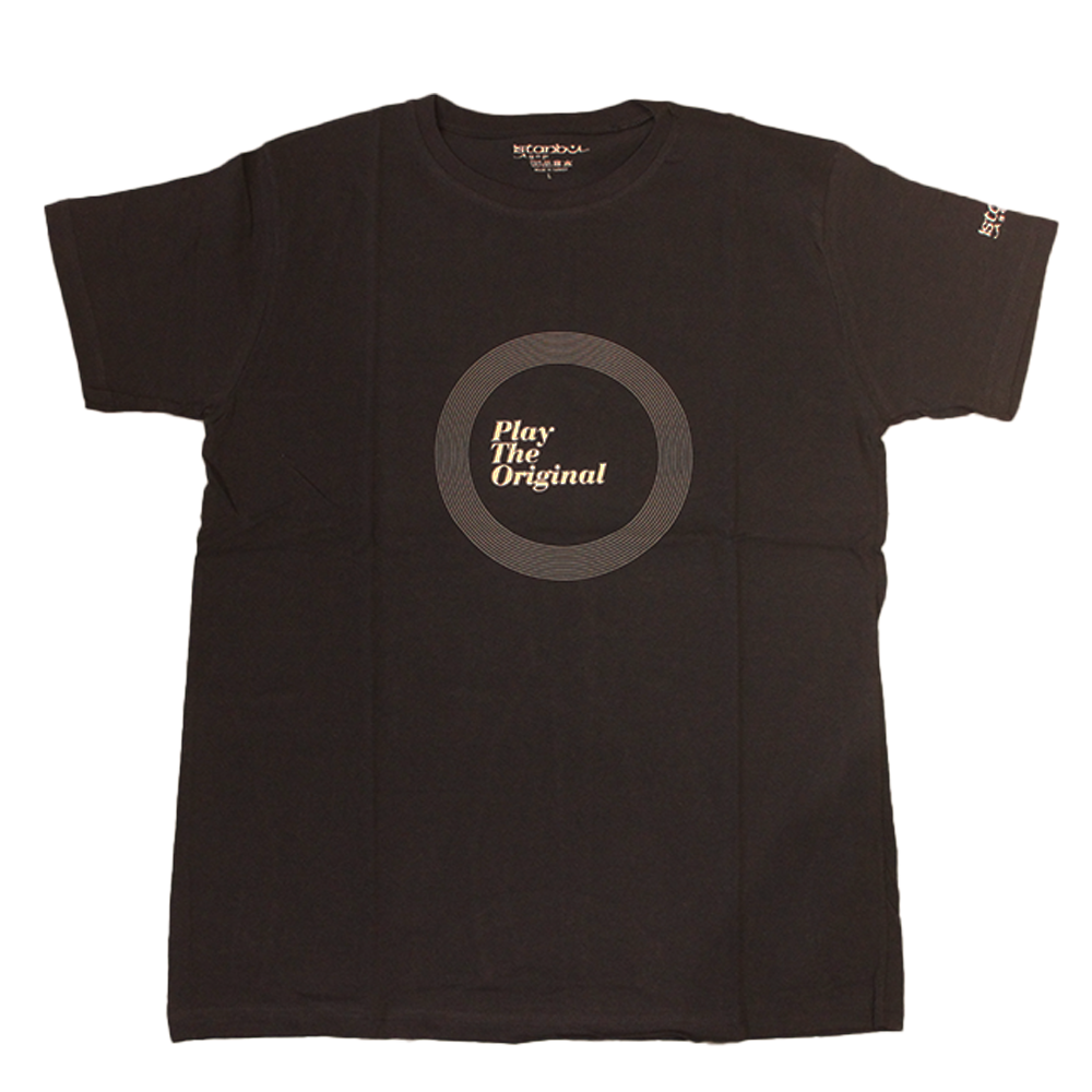 Istanbul Agop T Shirt "PLAY THE ORIGINAL" (CREAM LOGO) BLACK T-Shirt