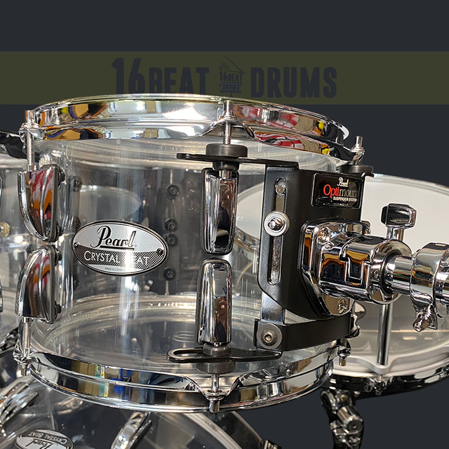 Pearl Drums Crystal Beat Seamless Acrylic in Ultra Clear (20" kick drum) CRB-5-Pc-Complete-20/C#730