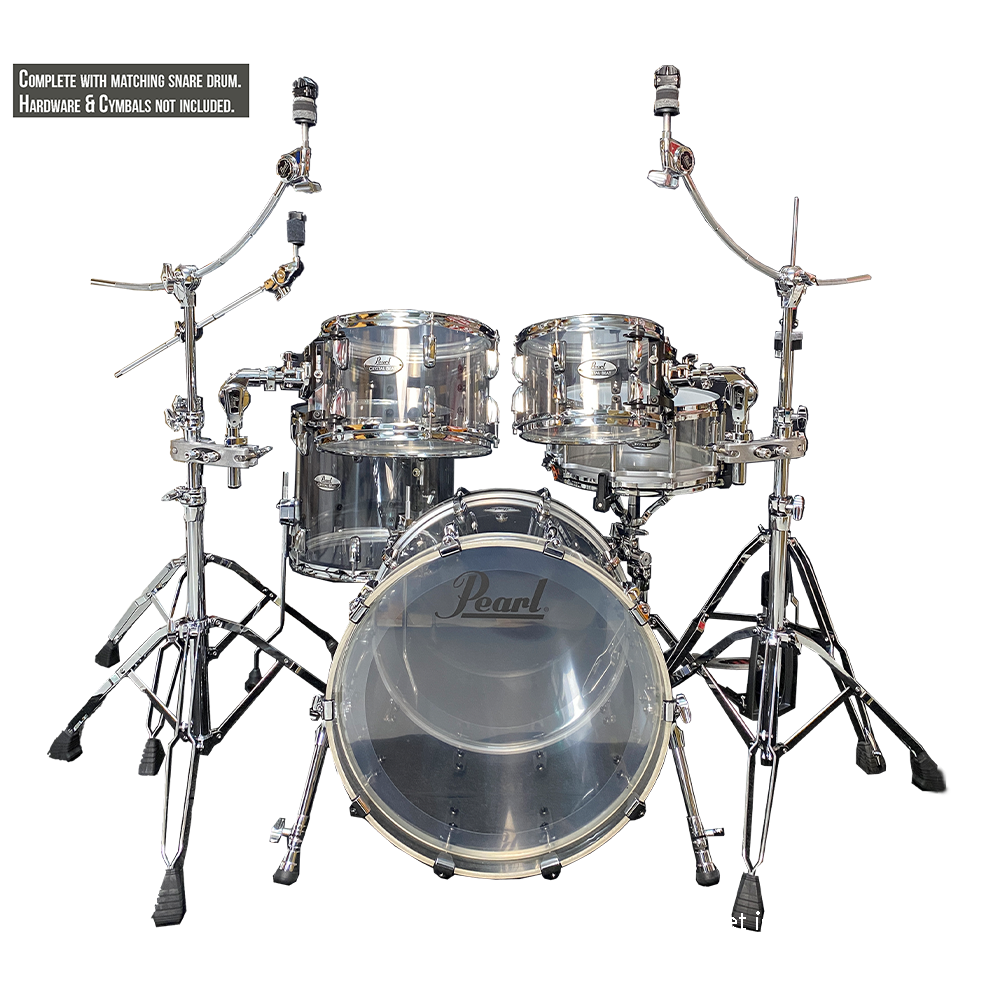 Pearl Drums Crystal Beat Seamless Acrylic in Ultra Clear (20" kick drum) CRB-5-Pc-Complete-20/C#730