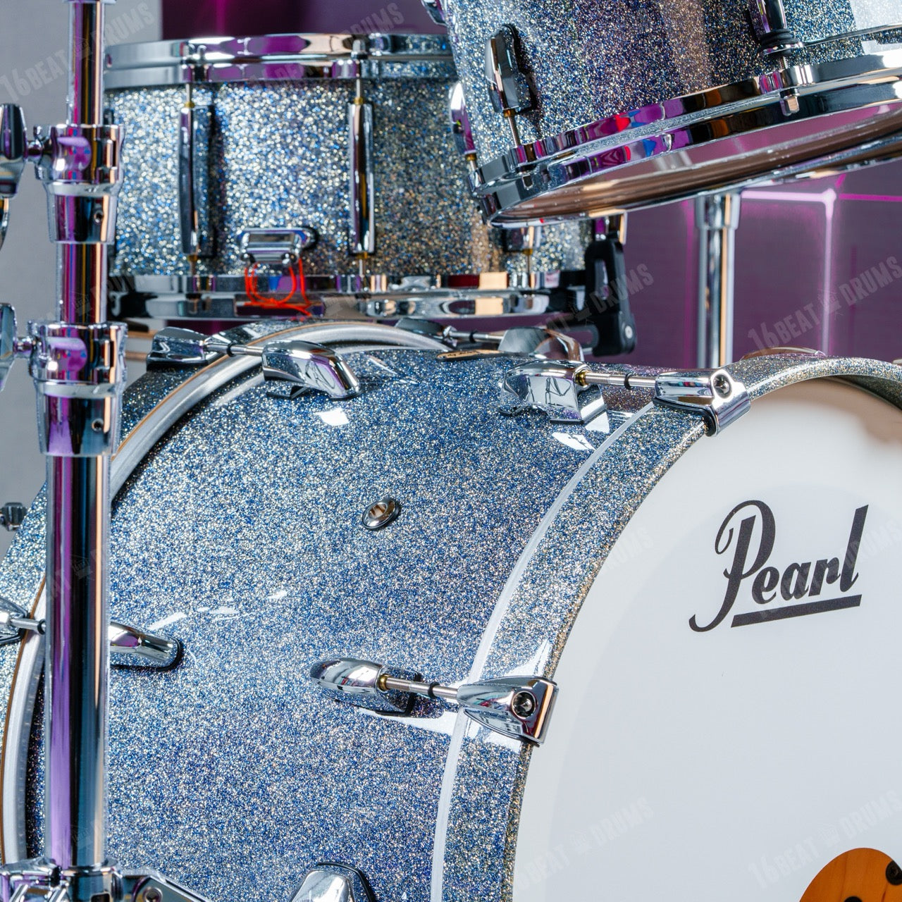 Pearl Drums Masters Maple Pure in Crystal Rain (20" kick drum) MP4C-5-Pc-Complete-L-20/C#195