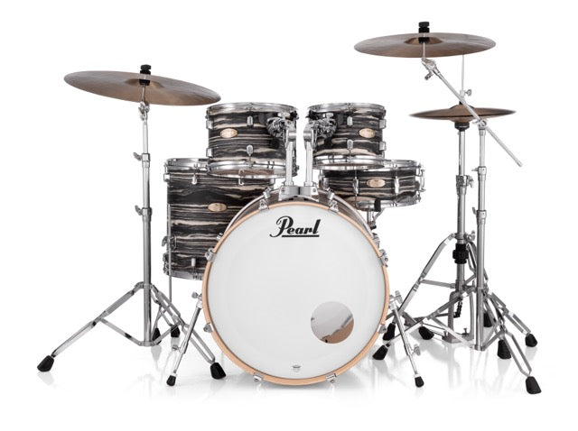 Pearl Drums Decade Maple Artisan series complete 5 pc Black Satin Marble drum shell set with 22" kick drum DMPA-925-S-P-C