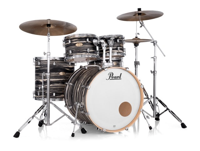 Pearl Drums Decade Maple Artisan series complete 5 pc Black Satin Marble drum shell set with 22" kick drum DMPA-925-S-P-C