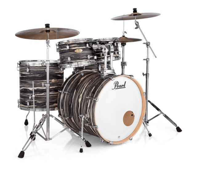 Pearl Drums Decade Maple Artisan series complete 5 pc Black Satin Marble drum shell set with 22" kick drum DMPA-925-S-P-C