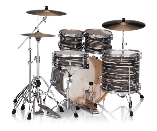 Pearl Drums Decade Maple Artisan series complete 5 pc Black Satin Marble drum shell set with 22" kick drum DMPA-925-S-P-C