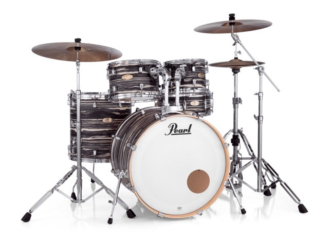 Pearl Drums Decade Maple Artisan series complete 5 pc Black Satin Marble drum shell set with 22" kick drum DMPA-925-S-P-C