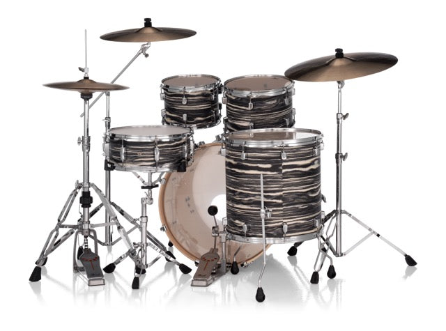 Pearl Drums Decade Maple Artisan series complete 5 pc Black Satin Marble drum shell set with 22" kick drum DMPA-925-S-P-C