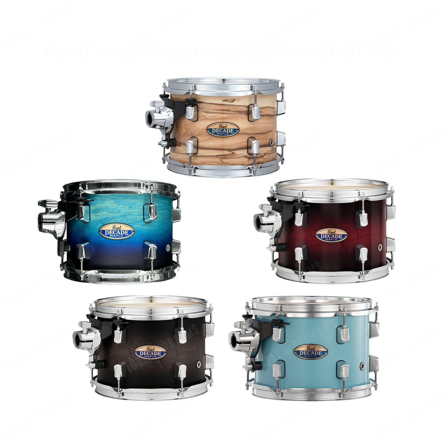 Pearl Drums Decade Maple series complete 5 pc drum shell set with 20" kick drum DMP-905-P-C