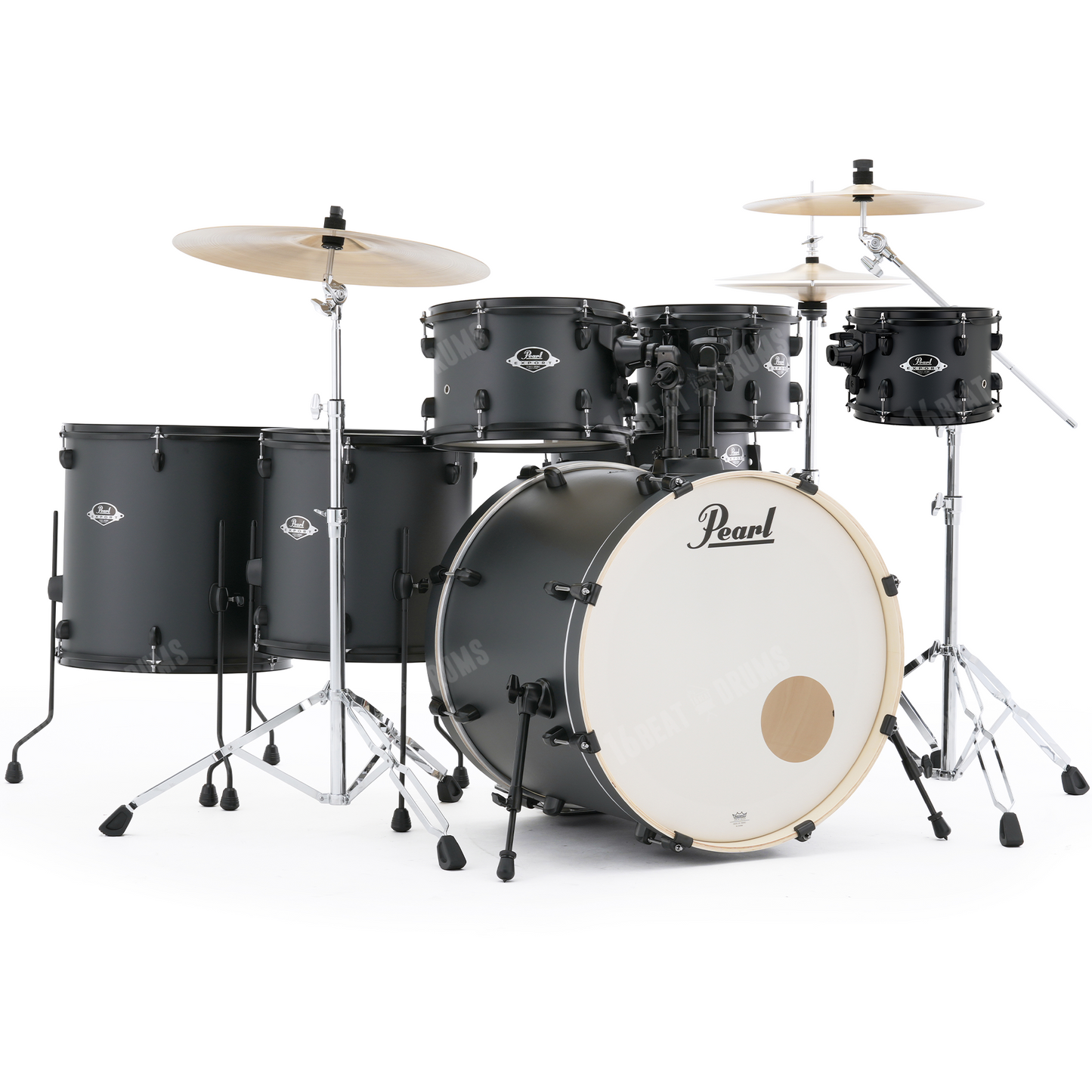 Pearl Drums Export series complete 7 pc drum shell set with 22" kick drum in Graphite Slate w/ Black Hardware EXX-727-S-P-N-C-866
