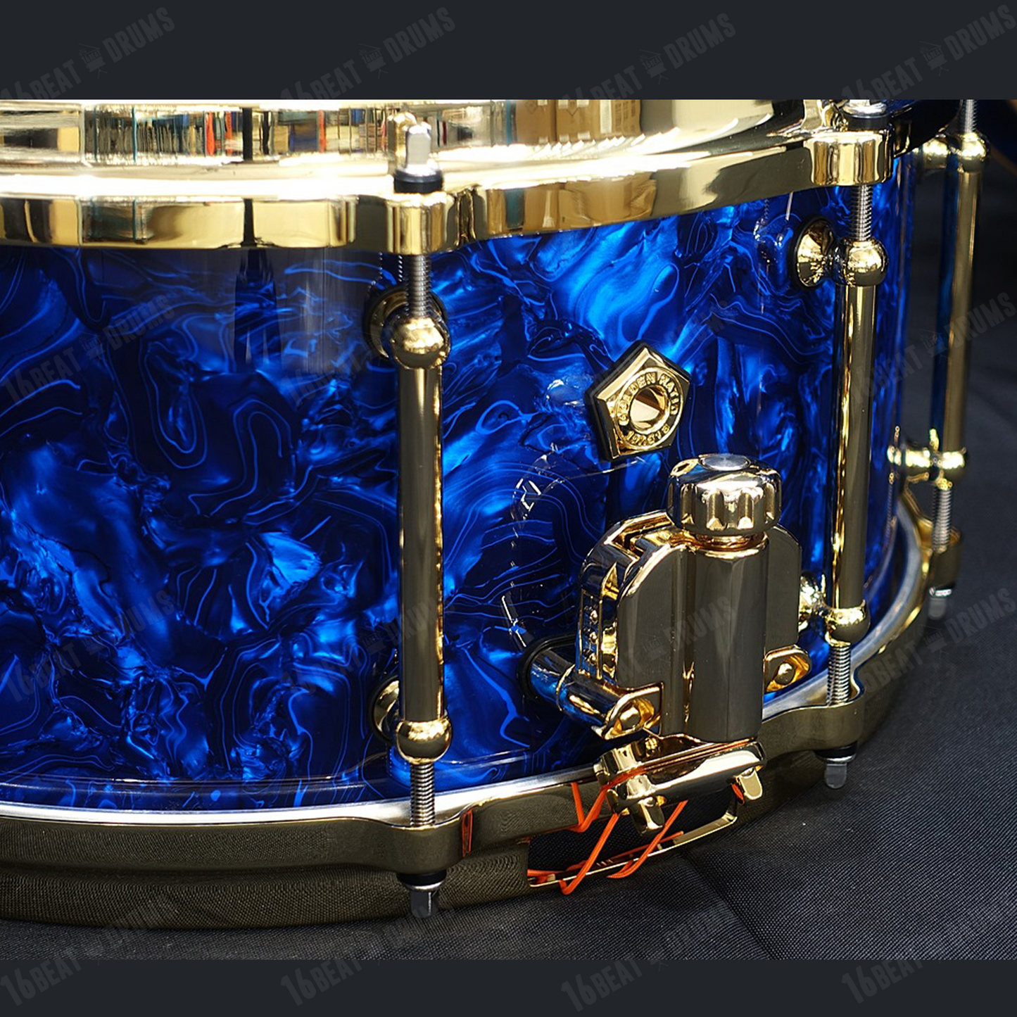 Pearl Drums Masterworks in Blue Abalone with Gold Hardware Tube Lugs & special individual shell formulas MW-6-Pc-Complete/G#418