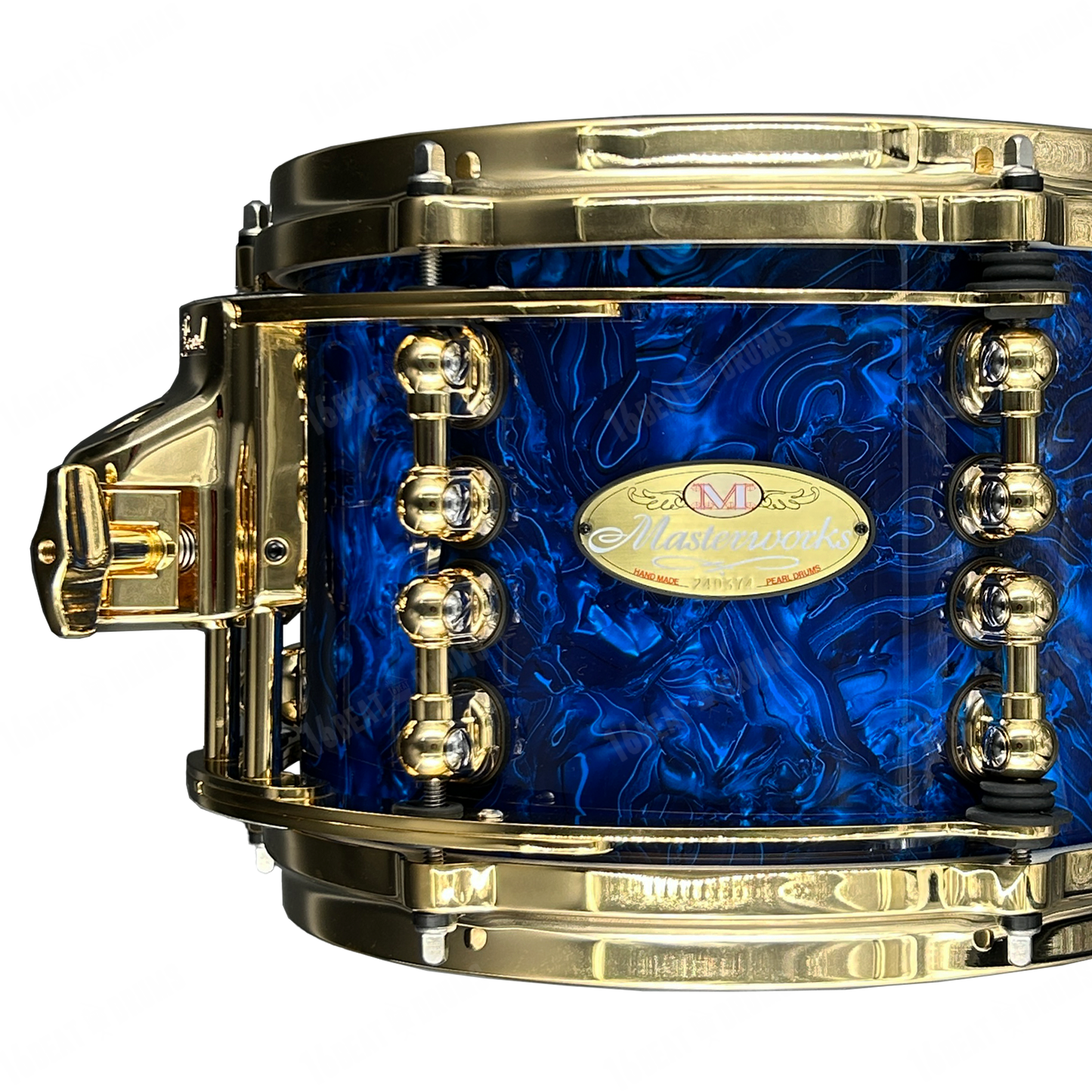 Pearl Drums Masterworks in Blue Abalone with Gold Hardware Tube Lugs & special individual shell formulas MW-6-Pc-Complete/G#418