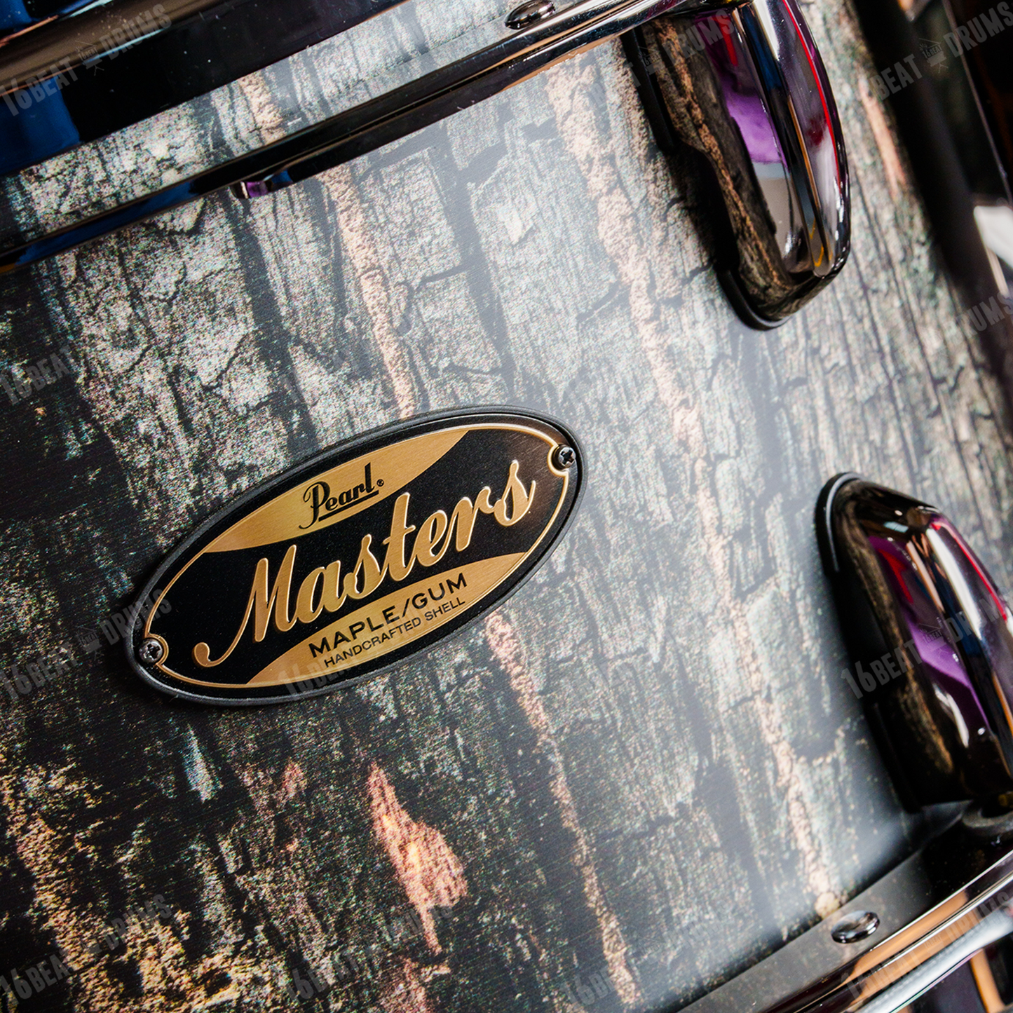 Pearl Drums Masters Maple Gum in Satin Charred Oak with Black Nickel Hardware MMGC-6-Pc-Complete-L/BN#824