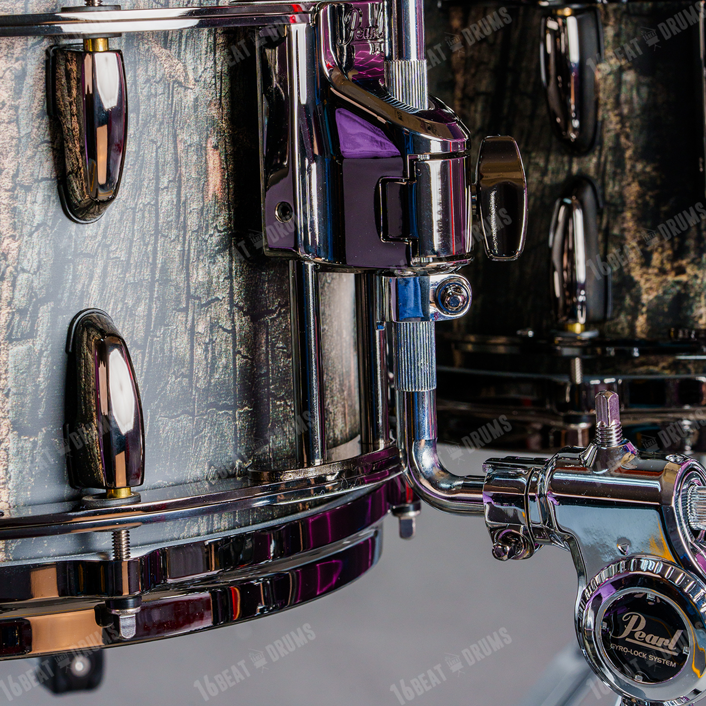 Pearl Drums Masters Maple Gum in Satin Charred Oak with Black Nickel Hardware MMGC-6-Pc-Complete-L/BN#824
