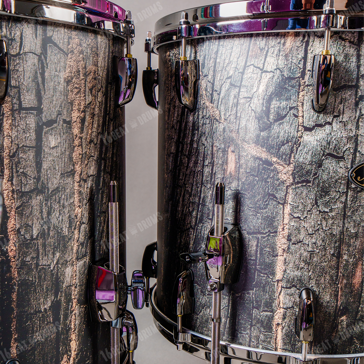 Pearl Drums Masters Maple Gum in Satin Charred Oak with Black Nickel Hardware MMGC-6-Pc-Complete-L/BN#824