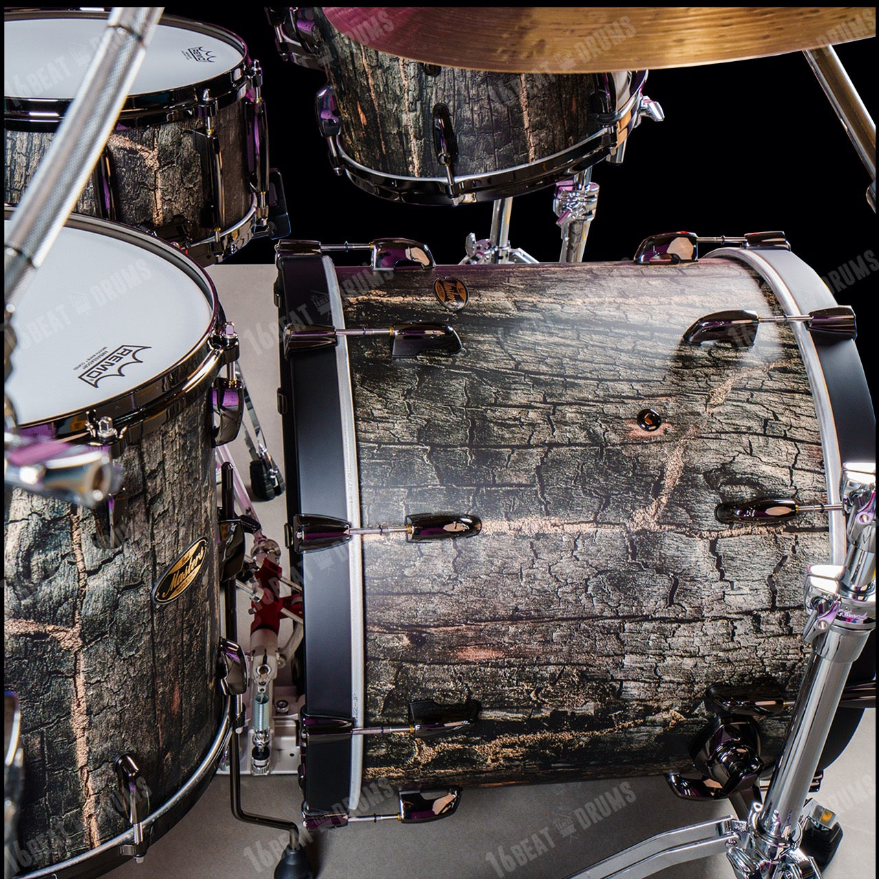 Pearl Drums Masters Maple Gum in Satin Charred Oak with Black Nickel Hardware MMGC-6-Pc-Complete-L/BN#824