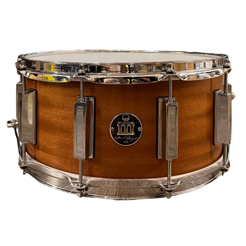 WFL3 Mahogany Snare Drum - Satin 6.5"x14" Chrome Lugs Trick b2