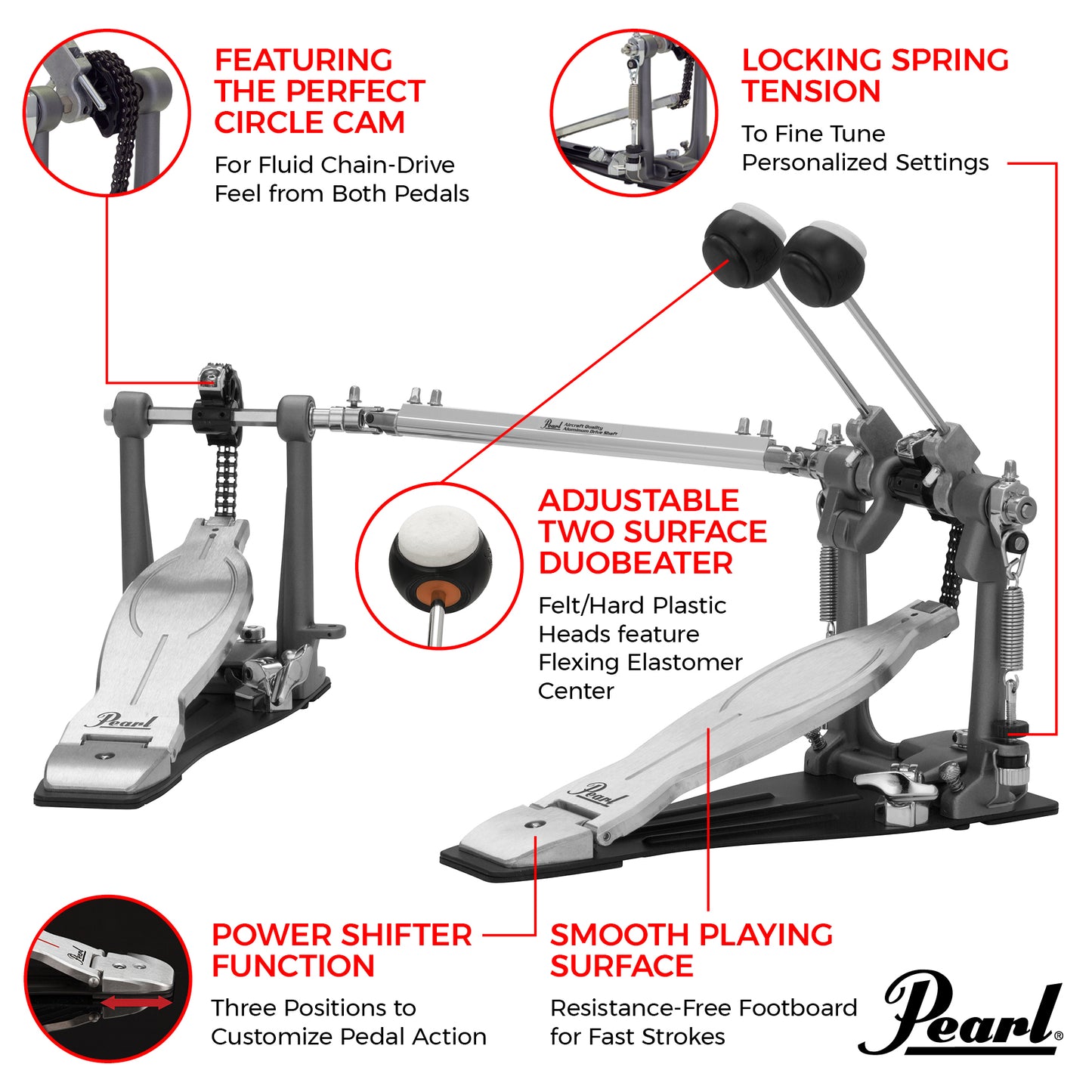 Pearl Eliminator Solo Black Double Pedal P-1032
