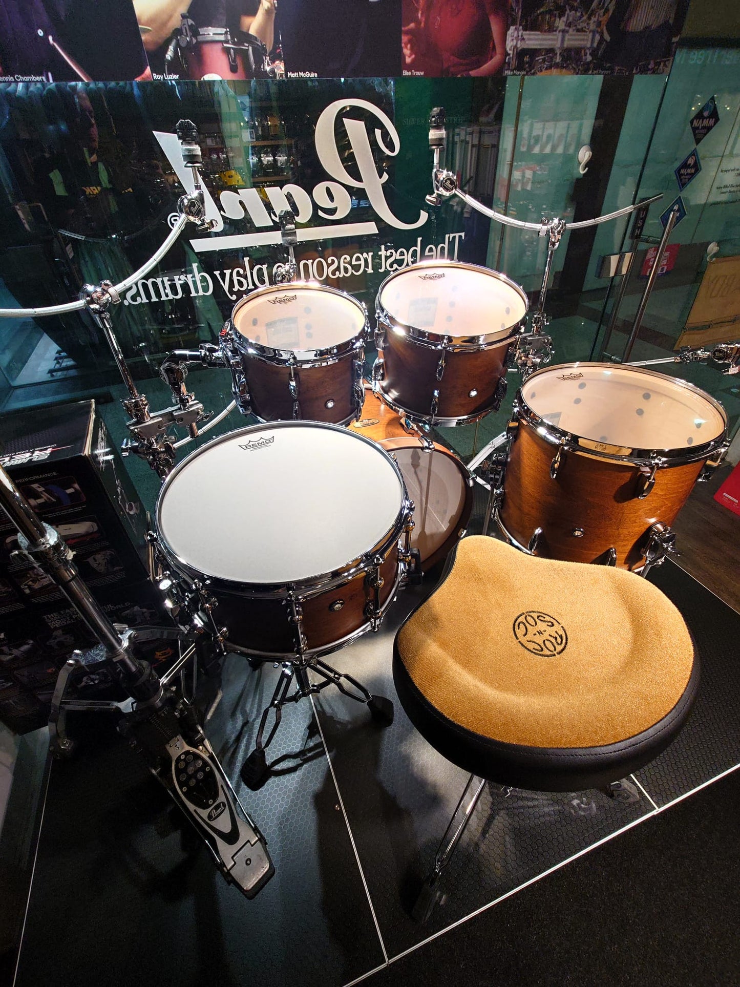 Pearl Drums Masters Maple Reserve in Matte Walnut (20" kick drum) MRV-5-Pc-Complete/C#201