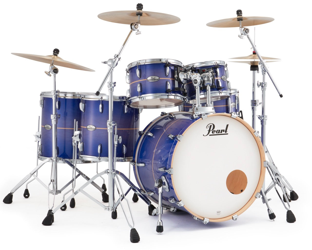 Pearl Drums Professional series in Royal Blue Burst Stripe PMX-6-Pc-Complete-/C#764