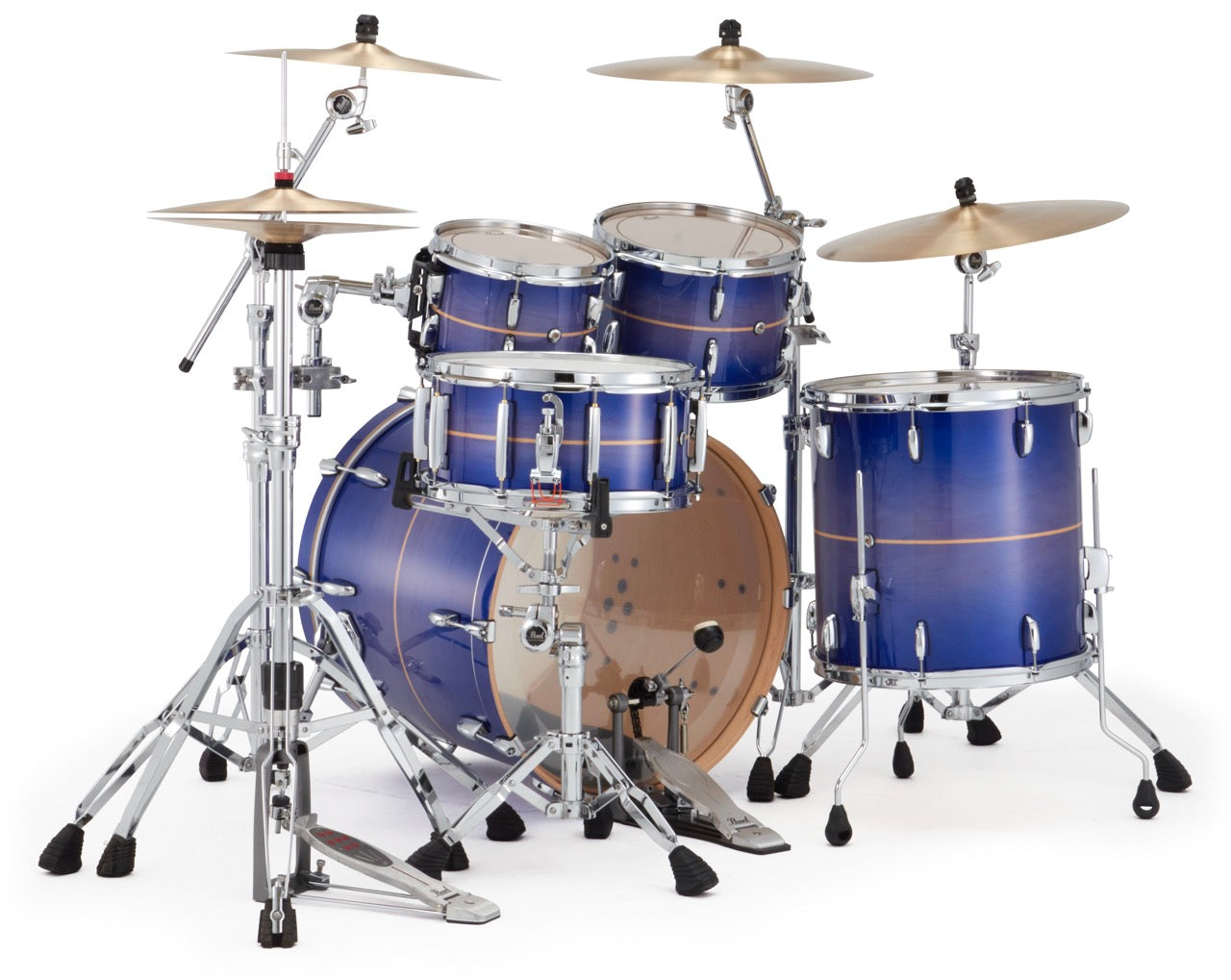 Pearl Drums Professional series in Royal Blue Burst Stripe PMX-5-Pc-Complete-/C#764