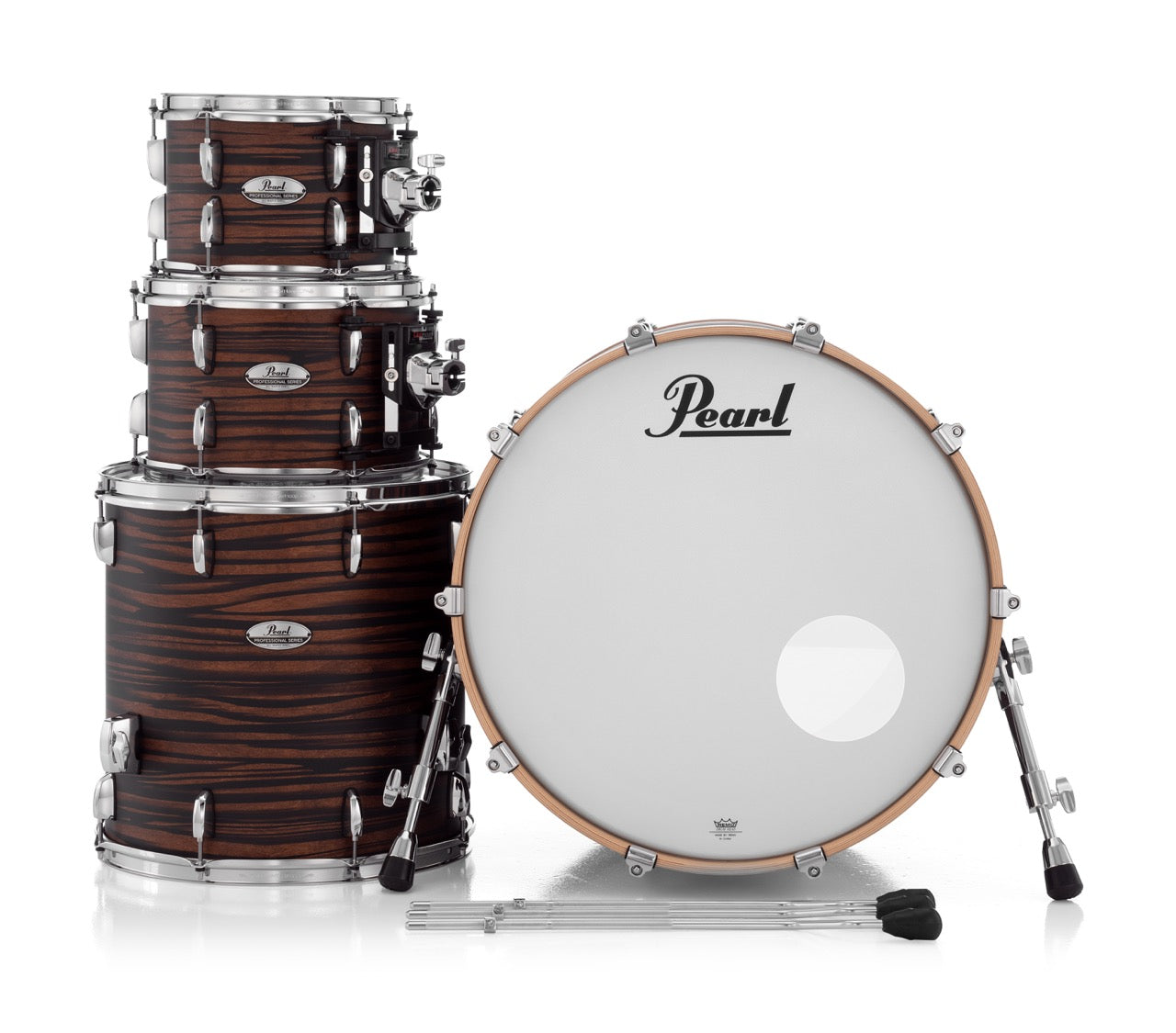 Pearl Drums Professional series in Mocha Swirl (20" kick drum) PMX-5-Pc-Complete-20/C#883