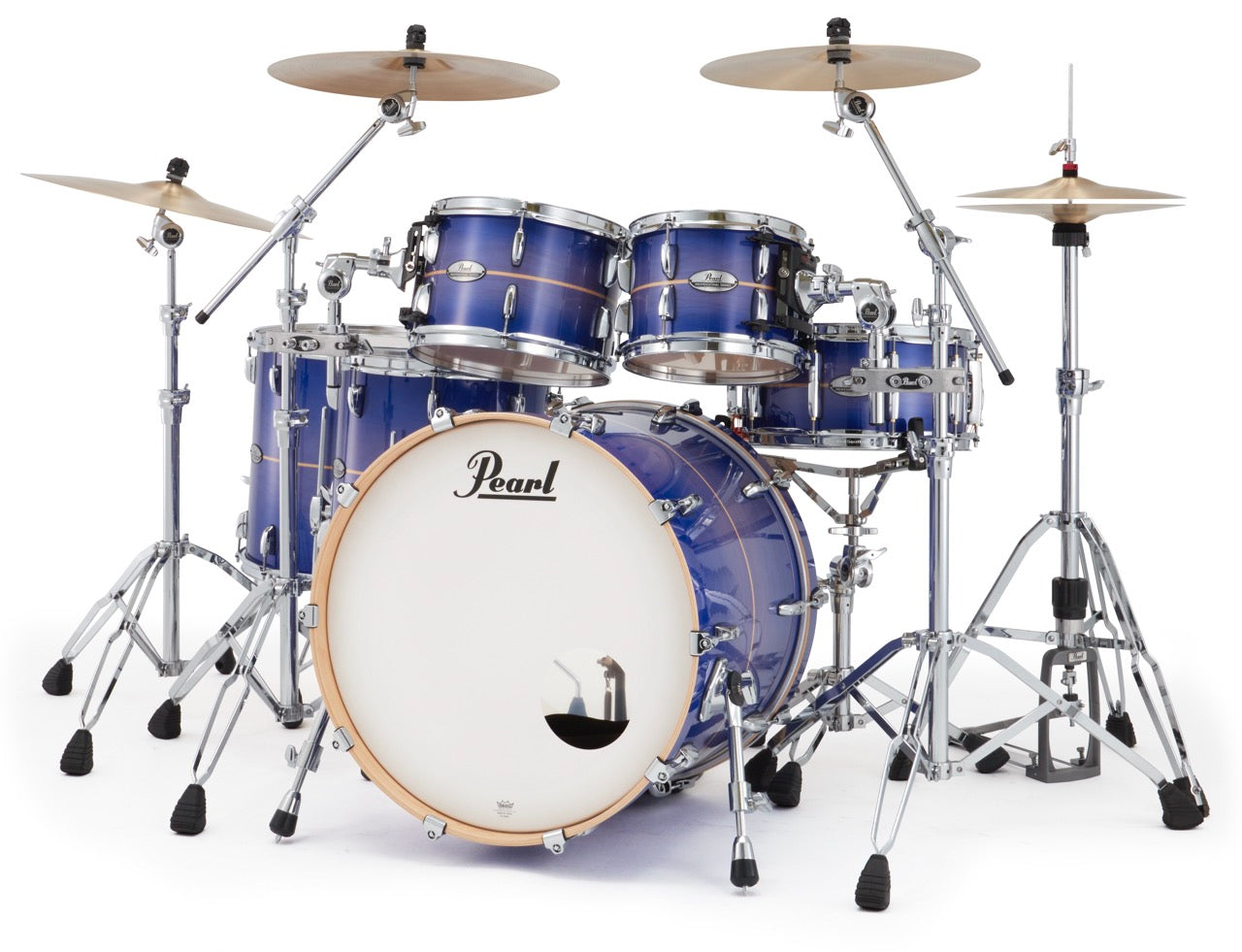 Pearl Drums Professional series in Royal Blue Burst Stripe PMX-6-Pc-Complete-/C#764