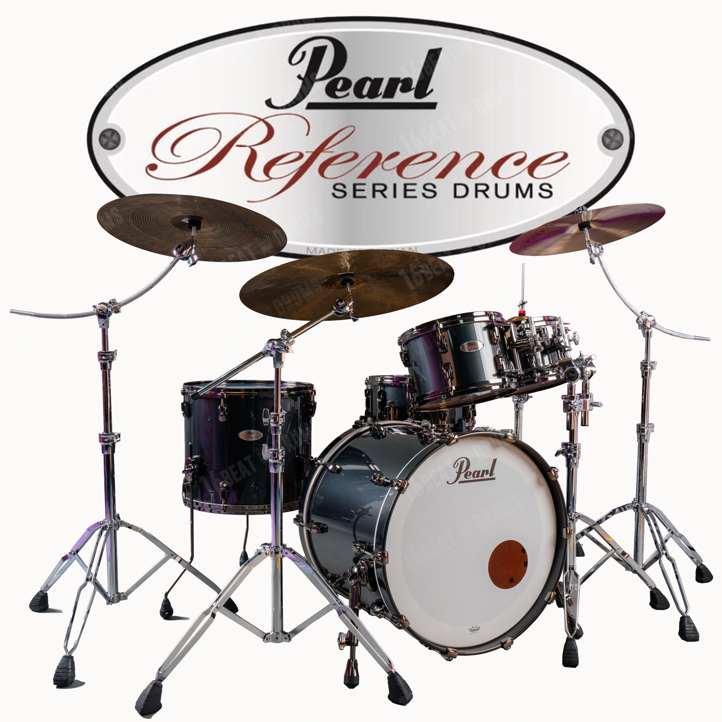 Pearl Drums Reference in Black Pearl Exclusive with Black Nickel Hardware RF-5-Pc-Complete-/BN#331