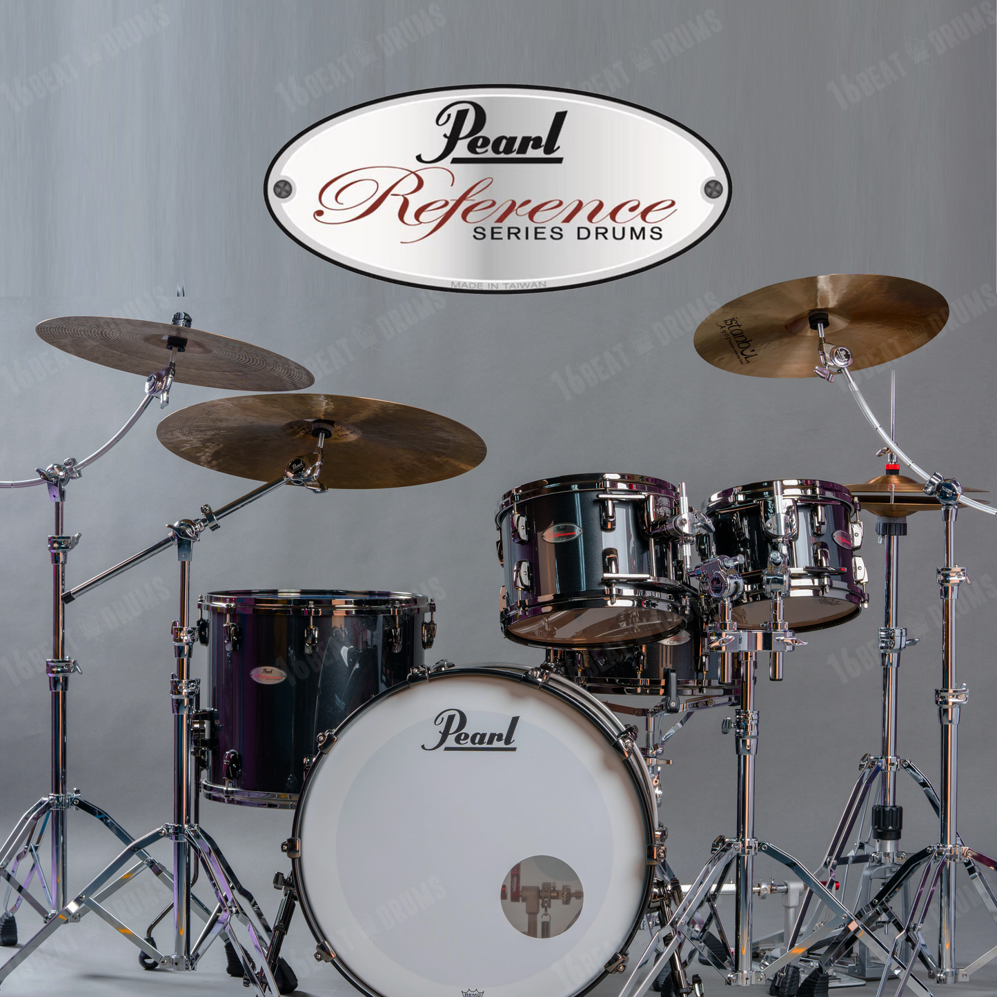 Pearl Drums Reference in Black Pearl Exclusive with Black Nickel Hardware RF-5-Pc-Complete-/BN#331