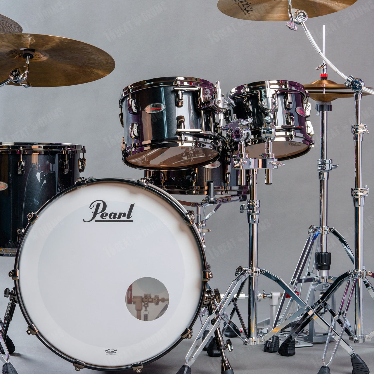 Pearl Drums Reference in Black Pearl Exclusive with Black Nickel Hardware RF-5-Pc-Complete-/BN#331
