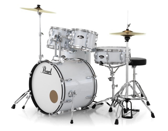 Pearl Drums Roadshow series complete 5 pc drumset with 20" kick drum including 3 cymbals, hardware and throne RS-505-B-C-C