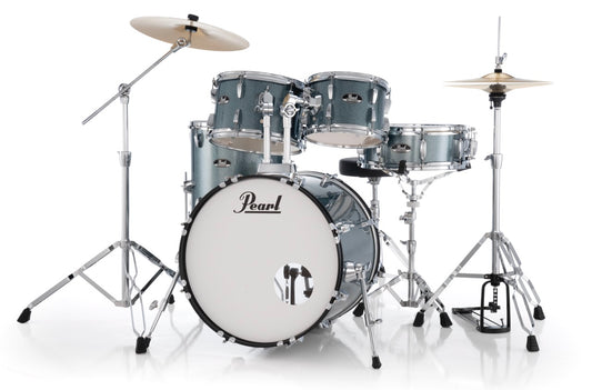 Pearl Drums Roadshow series complete 5 pc drumset with 20" kick drum including 3 cymbals, hardware and throne RS-505-B-C-C