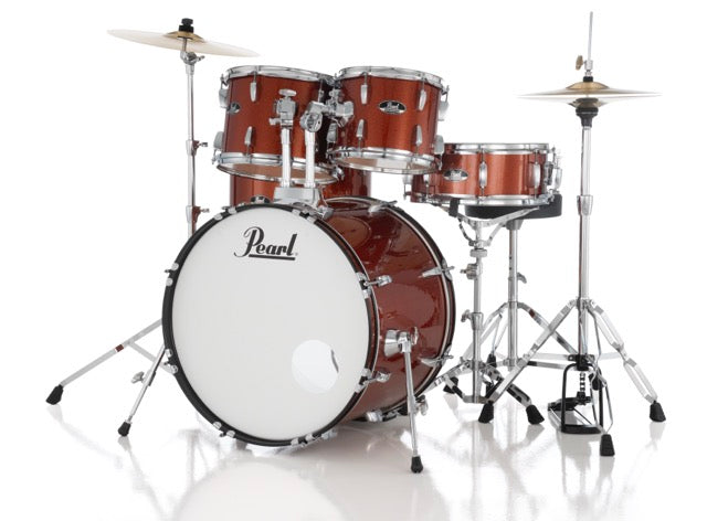 Pearl Drums Roadshow series complete 5 pc drumset with 20" kick drum including 3 cymbals, hardware and throne RS-505-B-C-C