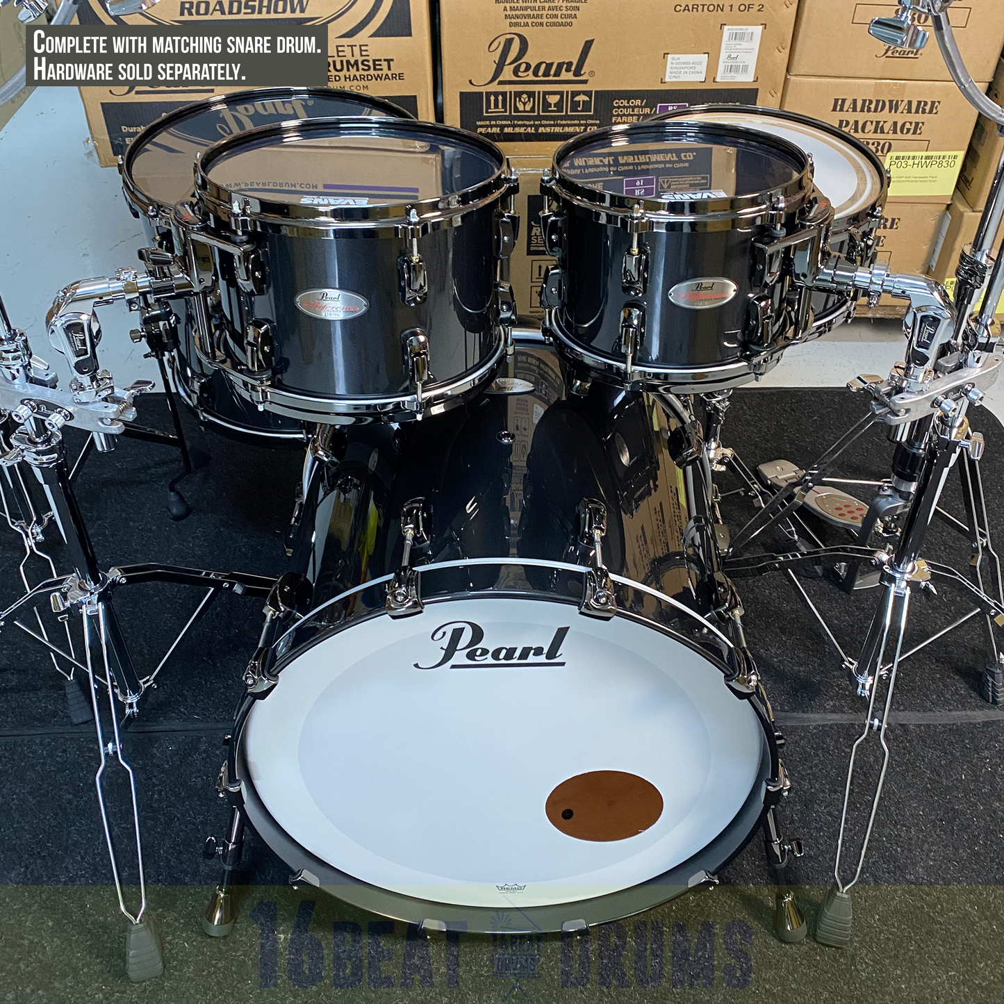 Pearl Drums Reference in Black Pearl Exclusive with Black Nickel Hardware RF-5-Pc-Complete-/BN#331