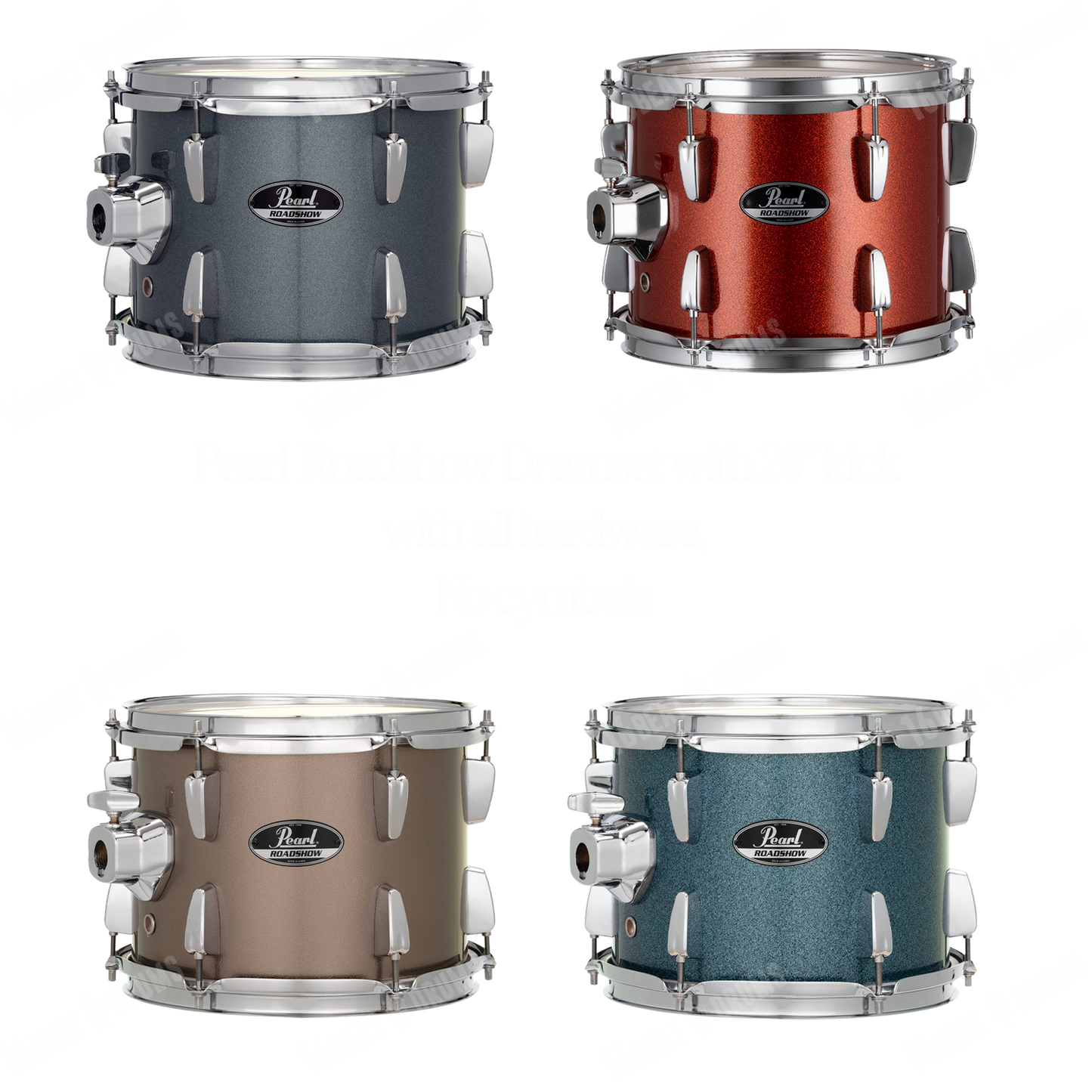 Pearl Drums Roadshow series complete 5 pc drumset with 20" kick drum with hardware and throne RS-505-B-C