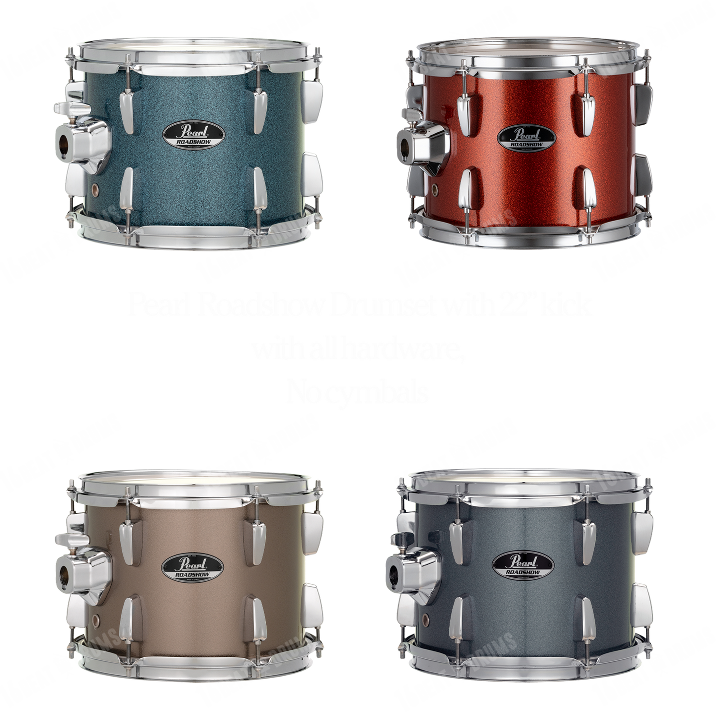 Pearl Drums Roadshow series complete 5 pc drumset with 22" kick drum with hardware and throne RS-525-S-B-C
