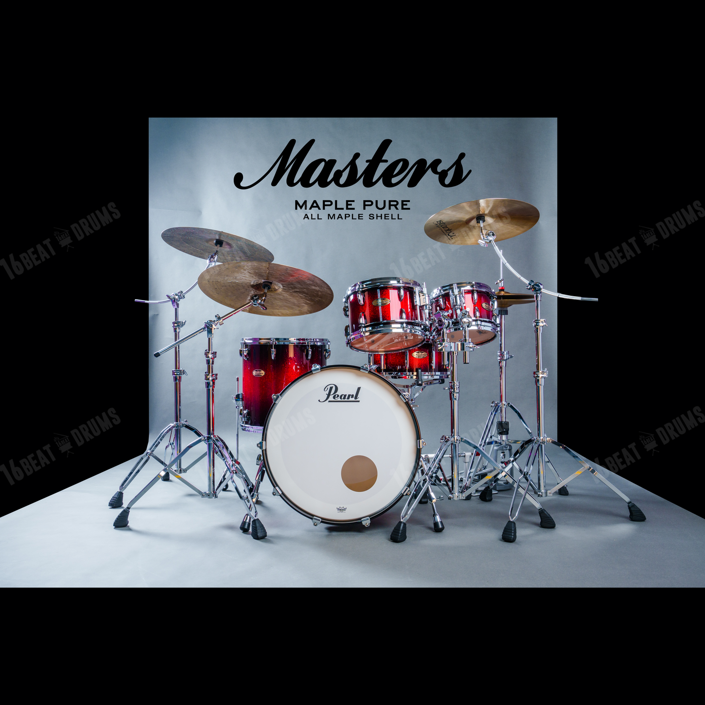 Pearl Drums Masters Maple Pure in Scarlet Sparkle Burst MP4C-5-Pc-Complete-L/C#377