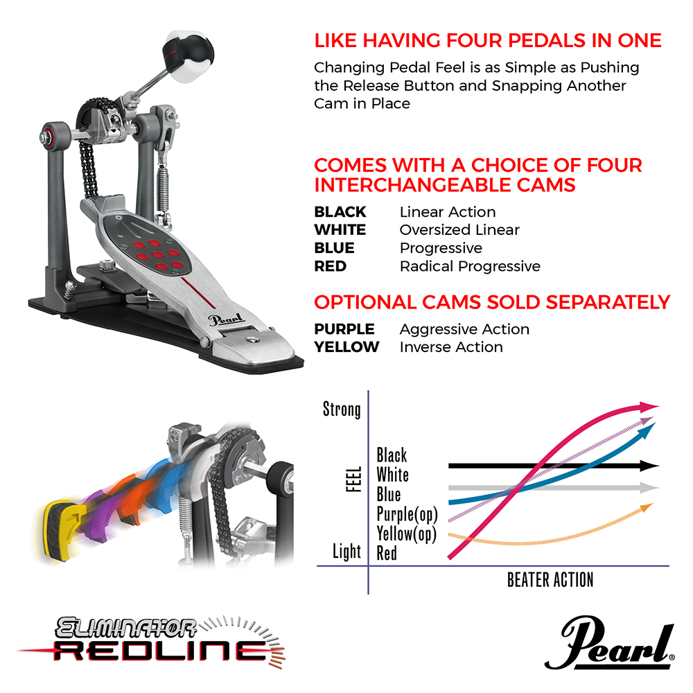 Pearl Eliminator Redline Single Bass Drum Pedal P-2050C