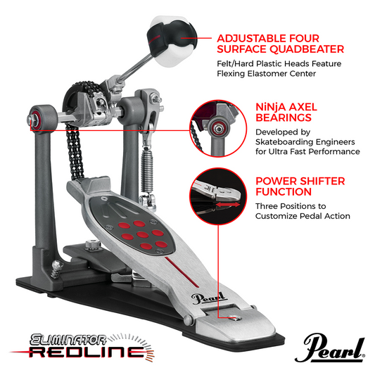 Pearl Eliminator Redline Single Bass Drum Pedal P-2050C