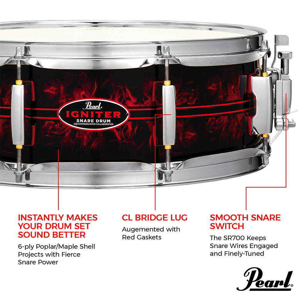Pearl IGNITER Casey Cooper Collaboration Snare Drum 14" x 5" CC1450S/C