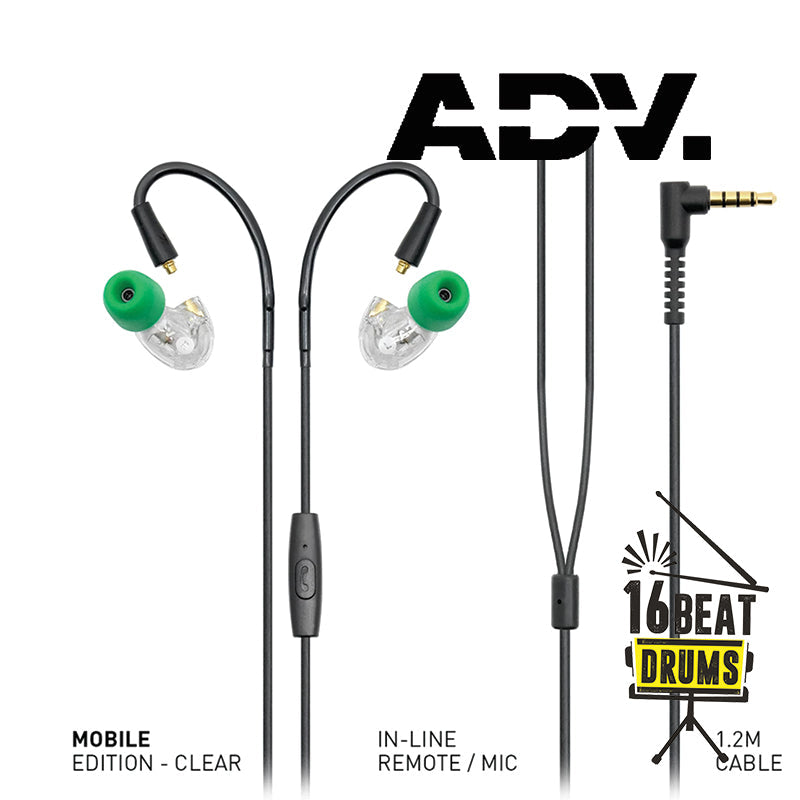 ADVANCED Model 3 MOBILE Earphones CLEAR