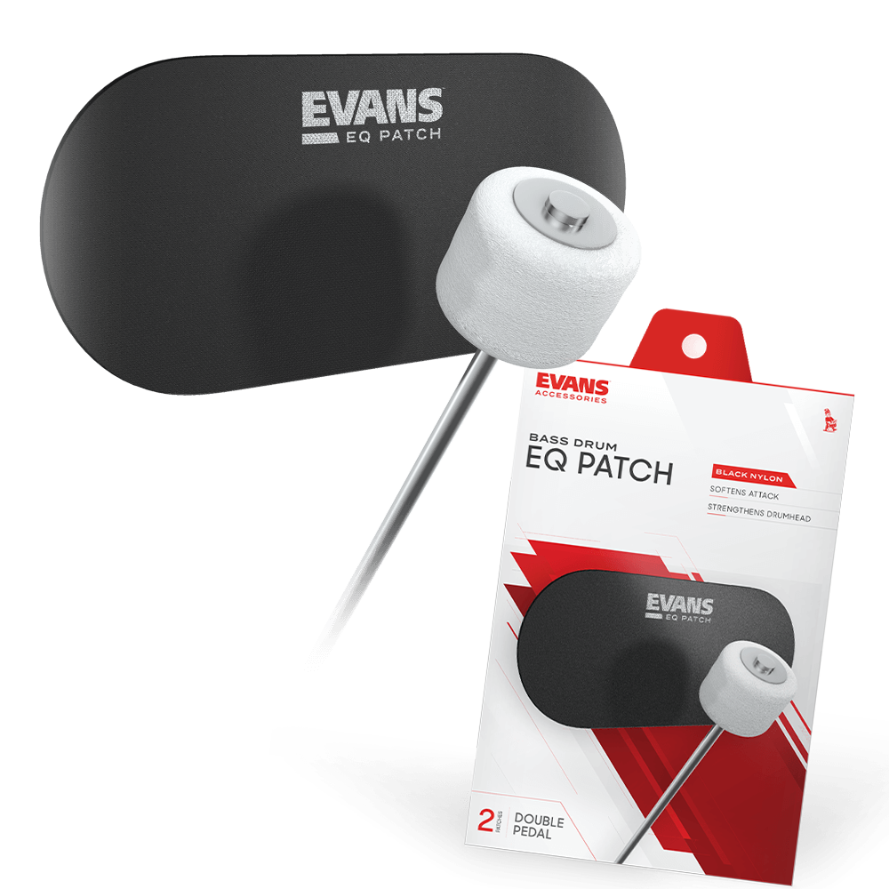 Evans Bass Patch BLK NYLN BD PTCH 2PEDAL (contains 2 pc)