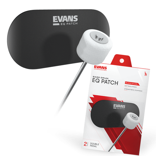 Evans Bass Patch BLK NYLN BD PTCH 2PEDAL (contains 2 pc)