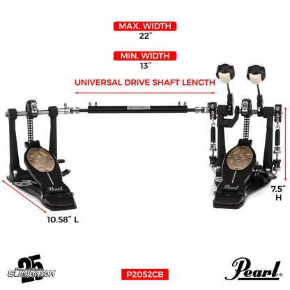 Pearl 25th Anniversary Eliminator Redline Double Bass Drum Pedal Black P-2052C/B limited edition