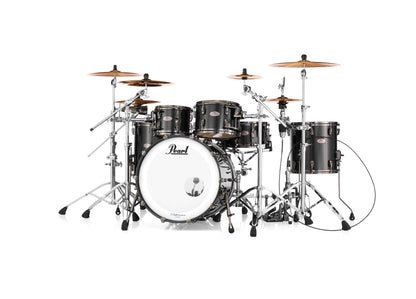 Pearl REFERENCE series in Black Pearl with Black Nickel hardware, complete 5 piece shell set inclusive of matching snare drum