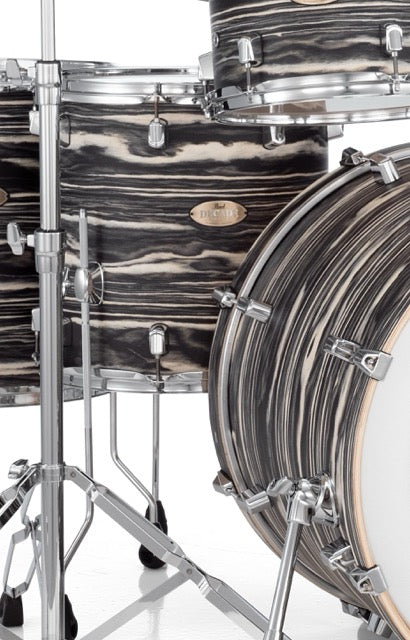 Pearl Drums Decade Maple Artisan series complete 5 pc Black Satin Marble drum shell set with 20" kick drum DMPA-905-P-C