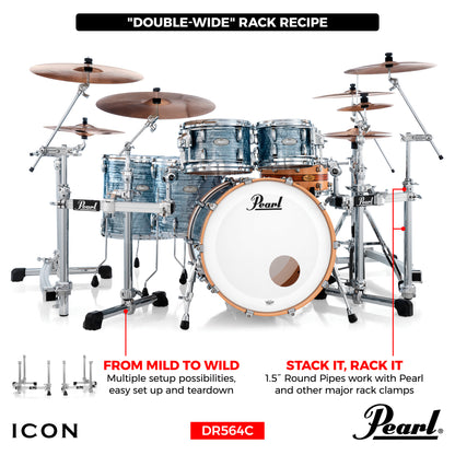 Pearl ICON Twin Low-Rise Folding Side Racks Curved Drum Rack DR-564C