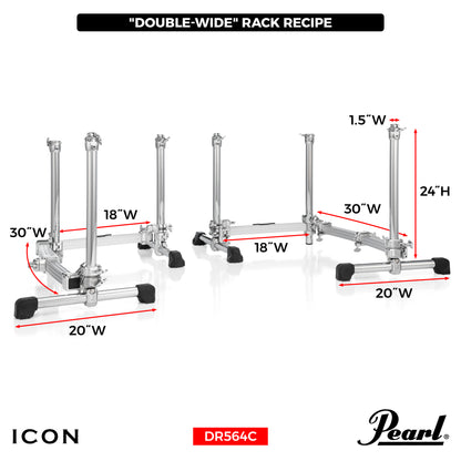 Pearl ICON Twin Low-Rise Folding Side Racks Curved Drum Rack DR-564C