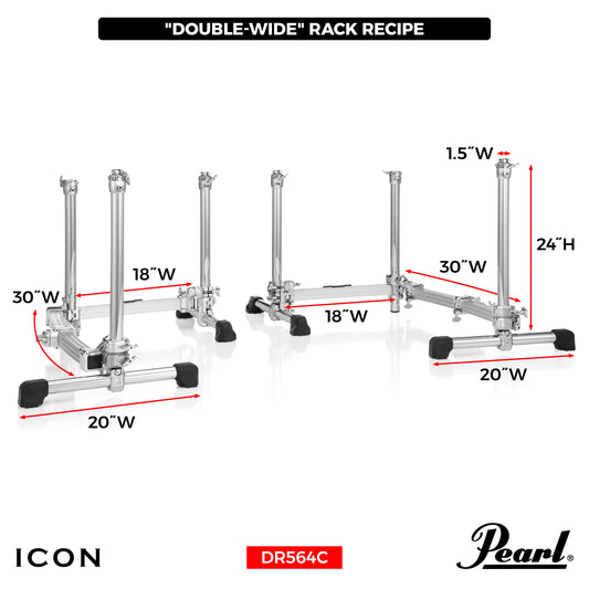 Pearl ICON Twin Low-Rise Folding Side Racks Curved Drum Rack DR-564C